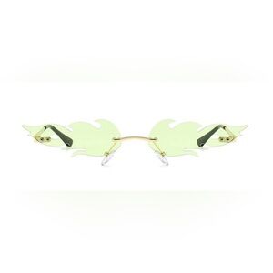 Rimless Flame Sunglasses in Pale Green